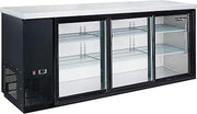 Dukers Appliance USA DBB72-S3 Sliding 3 Door Back Bar Beverage Cooler in Black, Commercial-Grade
