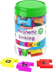 The Learning Journey Magnetic Linking Letters | Set of 40 Colorful ABC Magnets | Lowercase Letters | Fridge Magnets for Toddlers 3+ | Alphabet Letters for Kids Spelling and Learning