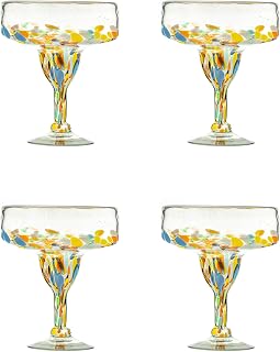 10 Strawberry Street Pueblo Mexican Glassware, Margarita, Set of 4