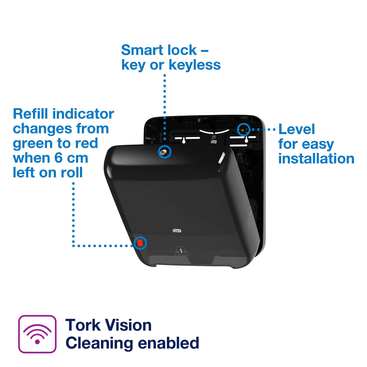 Matic Hand Towel Roll Dispenser by Tork – Plastic, White, Pack of 6