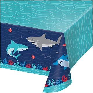 Creative Converting Shark Party Paper Tablecloth, 1 ct