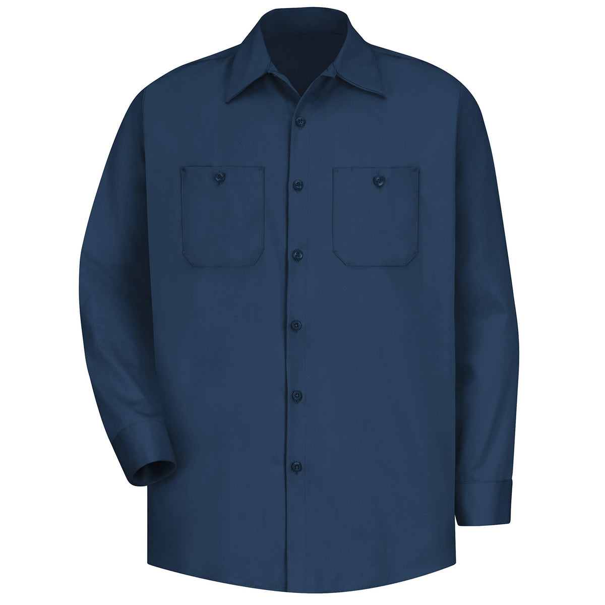 Men's Wrinkle-Resistant Cotton Work Shirt by Red Kap – Large, Cotton, Navy, Model SC30NV RG L