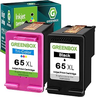 GREENBOX 65XL Ink Cartridges for Envy 5055 DeskJet 3755,1 Black 1 Tri-Color | Compatible for HP Envy 5055 5052 5058 DeskJet 3755 2655 3720 3722 3723 3730 3721 3732 3752 3758 2652 2624 2622, Multicoloured