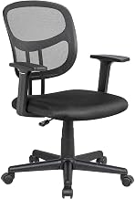 Global Industrial Mesh Back Office Chair with Lumbar Support, Fabric Seat, Black