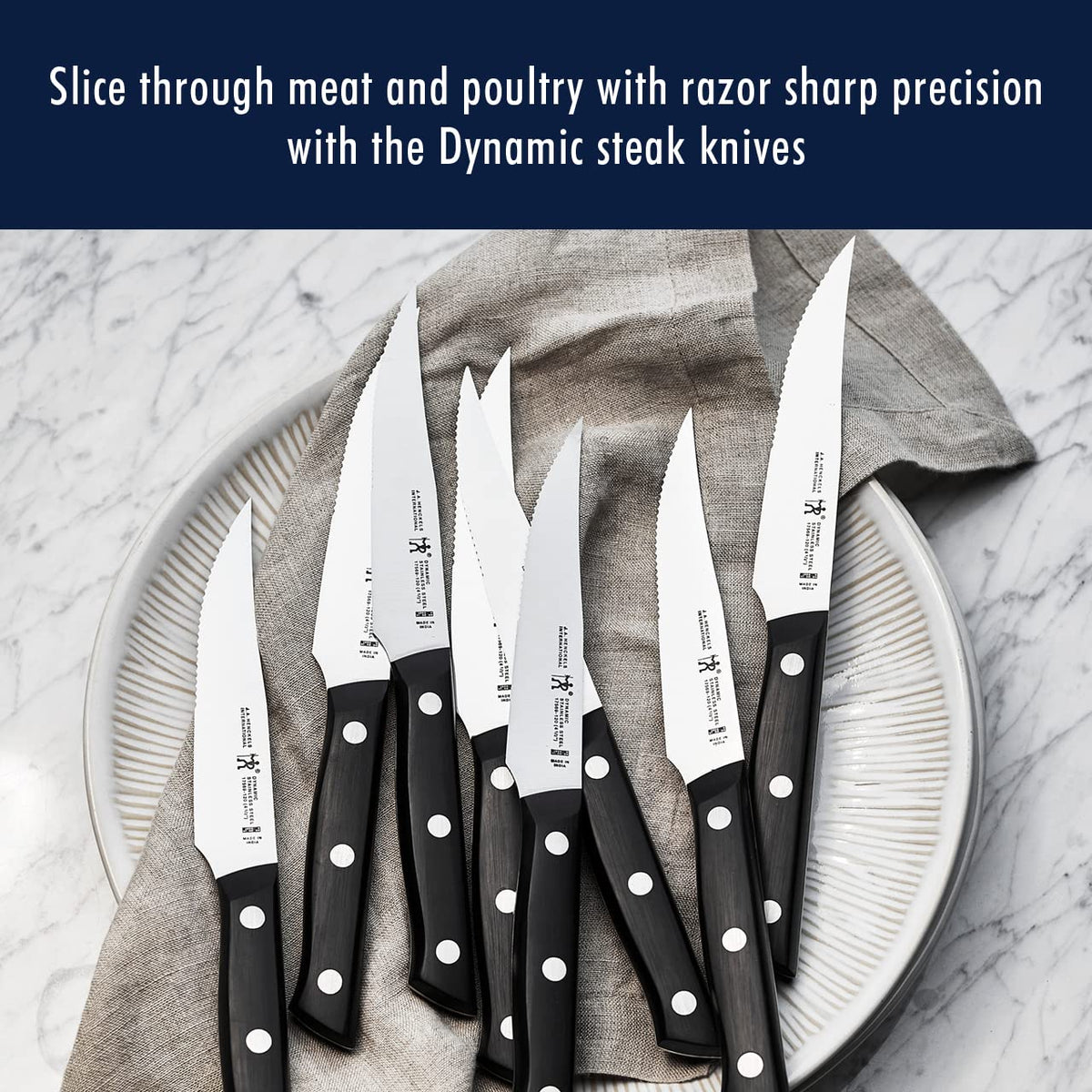 Dynamic Razor-Sharp 15-Piece Knife Set by HENCKELS – 15-pc, Stainless Steel, Brown, Model 17571-015