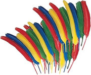 Chenille Kraft CK-4503 Quill Feathers Assortment Bag, 0.7" Height, 6" Wide, 16" Length, Red/Blue/Green/Yellow (24 Count)