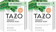 TAZO Refresh Mint Herbal Tea Bags with Peppermint and Spearmint, Caffeine Free, 96 Tea Bags (Pack of 2)