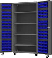 Durham Mobile Cabinet, 96 Bins, 4 Shelves