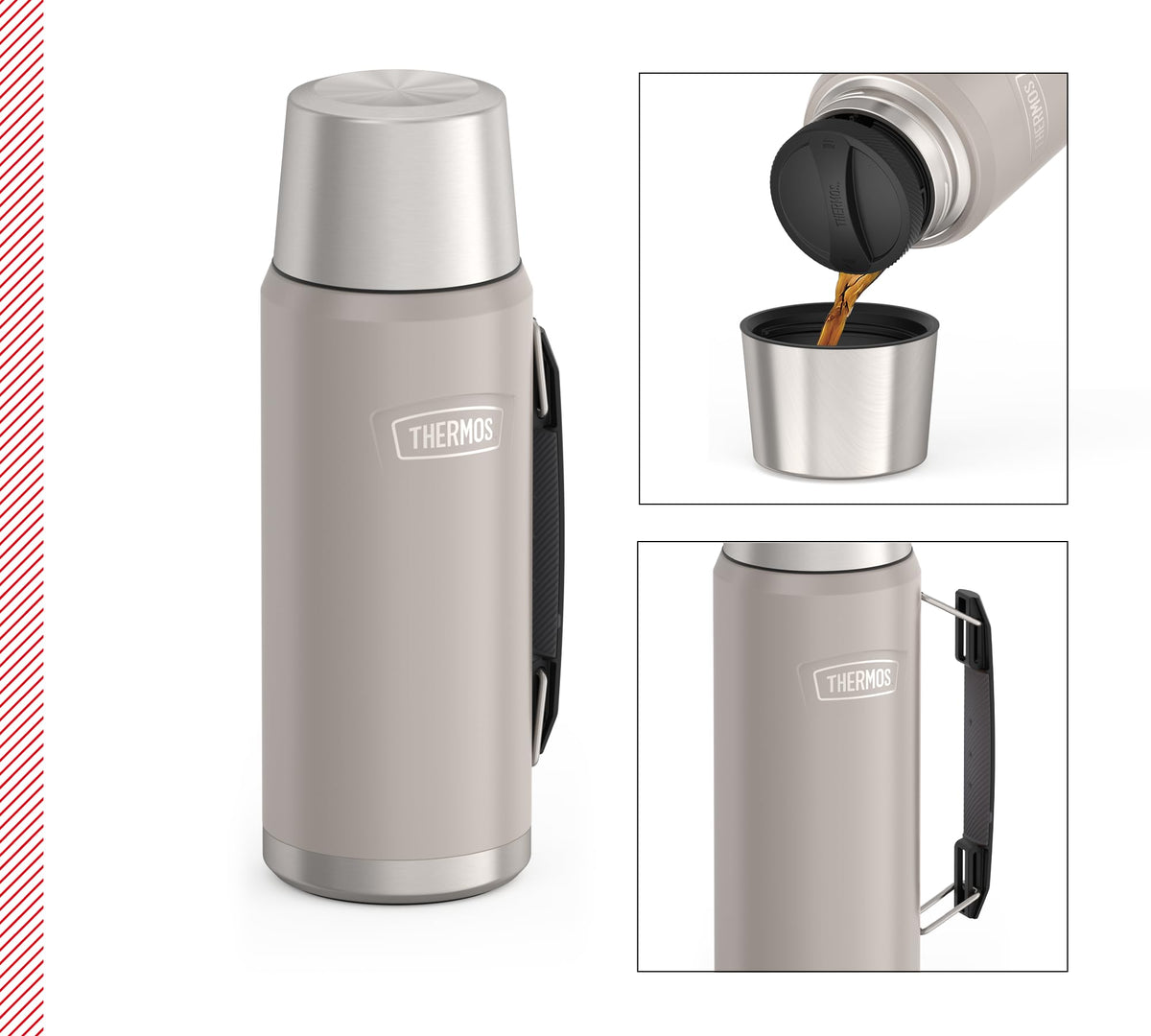 THERMOS 40.6 Ounces / Beige / Sandstone Mat / 1200.0 milliliters Thermoses