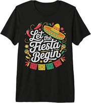 Let The Fiesta Begin Cinco De Mayo Mexican Party Matching Premium Tri-Blend T-Shirt