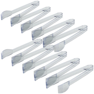 Fineline settings Disposable Black 7" | Clear |Pack of 48 Plastic Tong, 7 inch (RET-3307-CL)