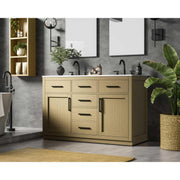 Alden Bathroom Vanity Honey Brown by Lighting Design – Wood, Honey Brown, Model VF29754DMHB