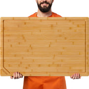 Kikcoin Bamboo Cutting Board, 30 x 20 Inch, Natural