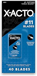 X-Acto #11 Classic Fine Point Replacement Blades, 40 Count - Sharp, Durable, For Precision Cutting and Trimming