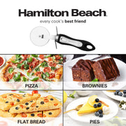 Pizza Cutter 8in soft touch handle by Hamilton Beach – Pizza Cutter, Stainless Steel, Black