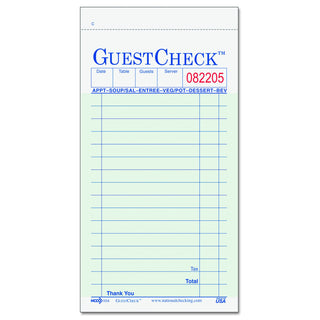 National Checking Company 10450 Guest Check Pad by NCCO – Medium, Yellow, Pack of 2500, Model 104-50