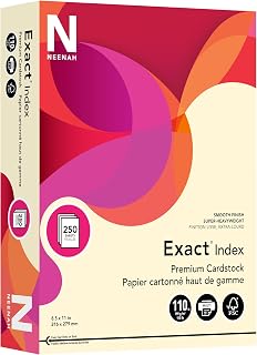 Neenah Exact Index Cardstock, 8.5" x 11", 110 lb/199 gsm, Ivory, 250 Sheets (48588)