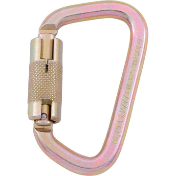 7/8" Double-Locking Gate Carabiner by Global Industrial – One Size, Plated Alloy Steel, Gold, Model J8445