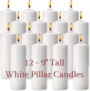 Hollowick Select Wax White Solid Wax Pillar Candle 3" Dia x 9" H (12/case)
