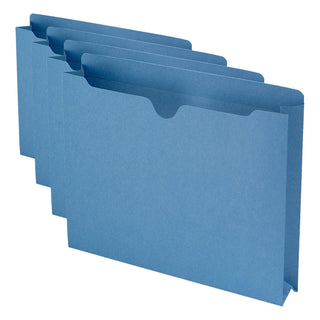 File Jacket by SMEAD – Letter (Pack of 4), Paper, Blue, Pack of 4, Model 75562
