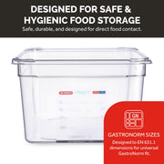 Polycarbonate Food Pan by Araven – 2.5 cubic_feet, Polycarbonate (PC), Clear, Pack of 6, Model 09845
