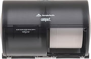 Compact 2-Roll Side-by-Side Coreless High-Capacity Toilet Paper Dispenser by GP PRO (Georgia-Pacific), Translucent Smoke, 56784, 10.1" W x 6.8"D x 7.1" H