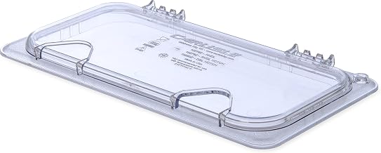 Carlisle FoodService Products StorPlus EZ Access Lid, Cover for 1/3 Size Food Pans, Single Notched, 12.75" x 7", 1 Count, Clear