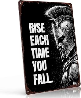 Spartan Warrior Motivation Vintage Metal Wall Art Signs 8X12 Inch