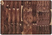 Farberware Thick End Grain Acacia Cutting Board with Juice Groove and Finger Grips, 12x18 Inch