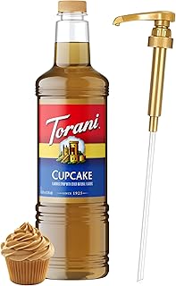 Torani Cupcake Syrup 1L with Pump – Vanilla Flavoring for Coffee & Desserts