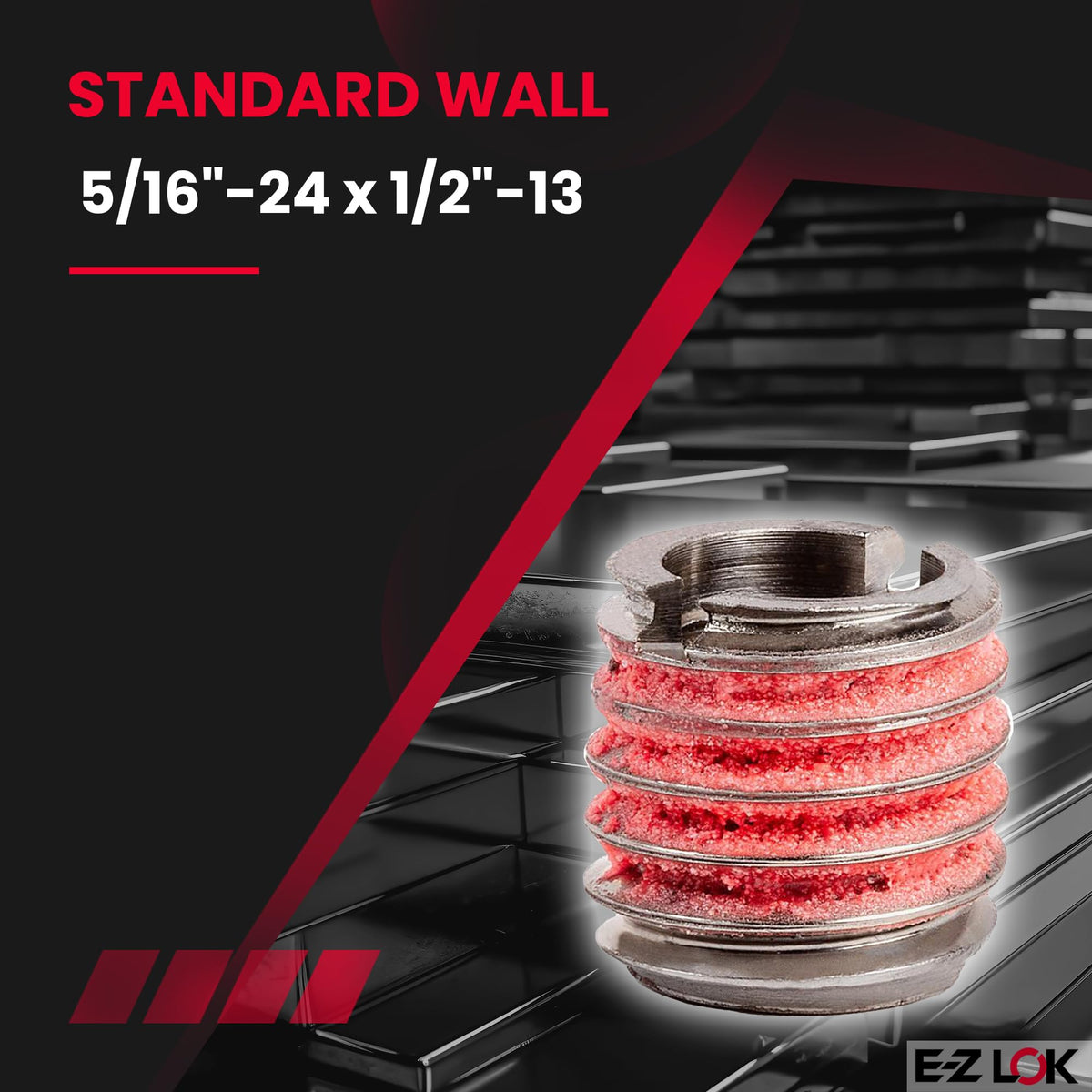 E-Z LOK 5/16"-24 IT, 1/2"-13 ET, 0.484" L / 5 / Pack of 5 Thread Locking Inserts