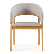 Truman - Mid-Century Modern Grey & Natural Oak Dining Chair by Limari Home – Fabric, Grey, Model LIM-85570