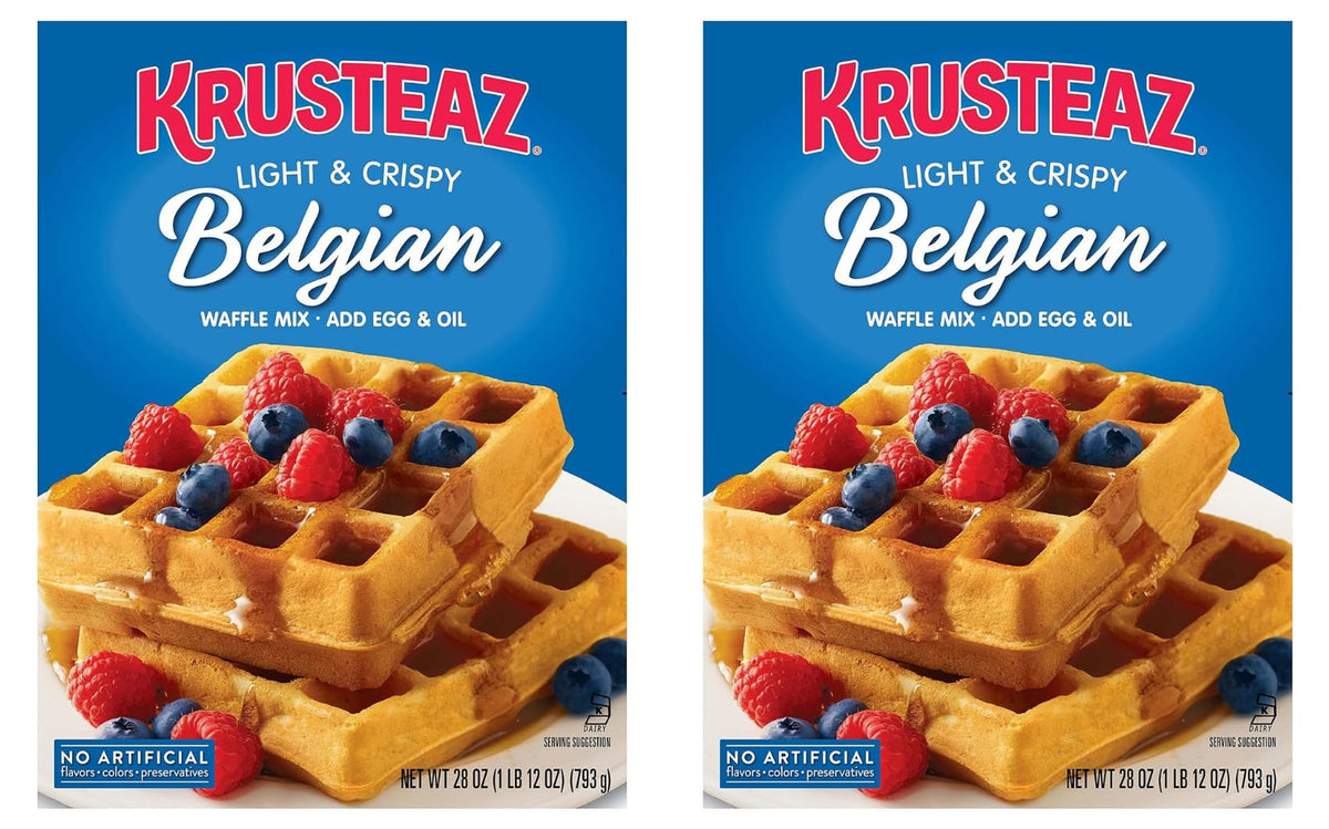 Belgian Waffle Mix by Krusteaz – 28 Ounce (Pack of 2), Pack of 2, Model DCS-2184B