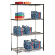 5 Tier Black Epoxy Wire Shelving Starter Unit by Nexel – 5, Plastic, Black, Model 18366B5