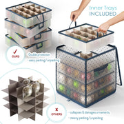 Hearth & Harbor Ornament Storage Box, Holds 64 Ornaments, Clear
