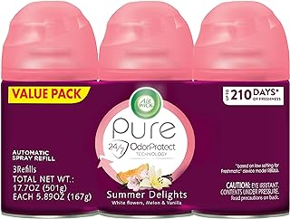 Air Wick Automatic Air Freshener Spray Refill, Summer Delights, 3ct, Essential Oils, Odor Neutralization