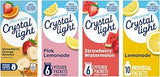 Crystal Light On-The-Go Sugar-Free Powdered Drink Mix - Strawberry Orange Banana, Strawberry Watermelon, Pink Lemonade & Lemonade Flavorful Hydration, Artificial Flavor (Variety Pack)