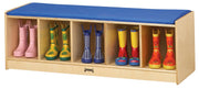 5 Section Bench Locker with Blue Cushion by Jonti-Craft – 16" H x 48" W x 15" D, Other, Blue, Model 9093JC
