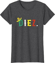 10 Year Old Mexican Fiesta Birthday Theme Diez Anos 10th T-Shirt
