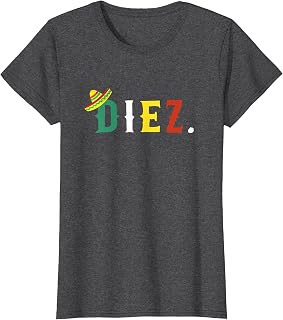 10 Year Old Mexican Fiesta Birthday Theme Diez Anos 10th T-Shirt