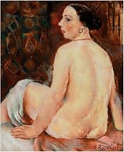 HardPress Nu au collier rouge by Vera Rockline - Figurative Expressionism Art Print 11 x 14 inches