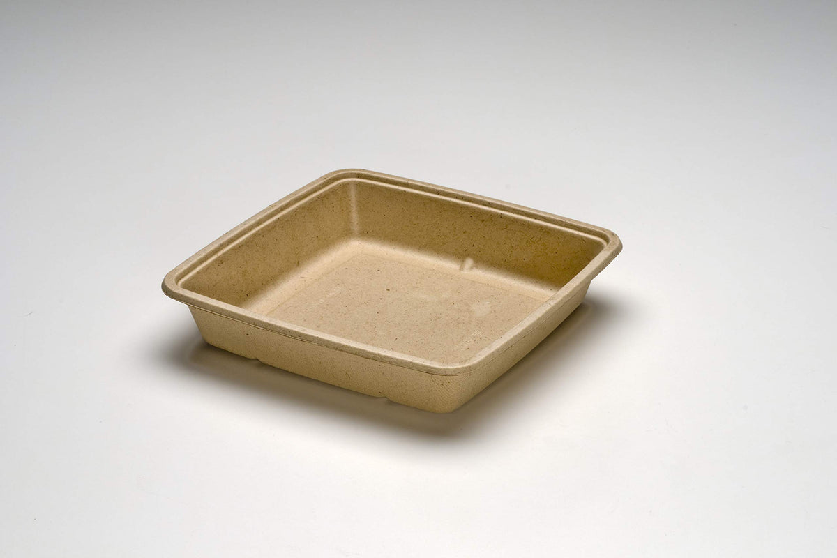 Pulp 48 oz Square Container by Sabert – 48 oz., 48.0 ounces, Plastic, Natural, Pack of 300