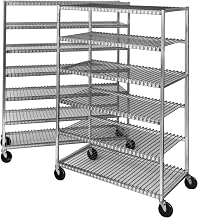 Channel 568 Shelving, Mobile Cooling Shelving, 58.5"W x 19"D x 70.5"H, Aluminum Construction, 9" Shelf Spacing