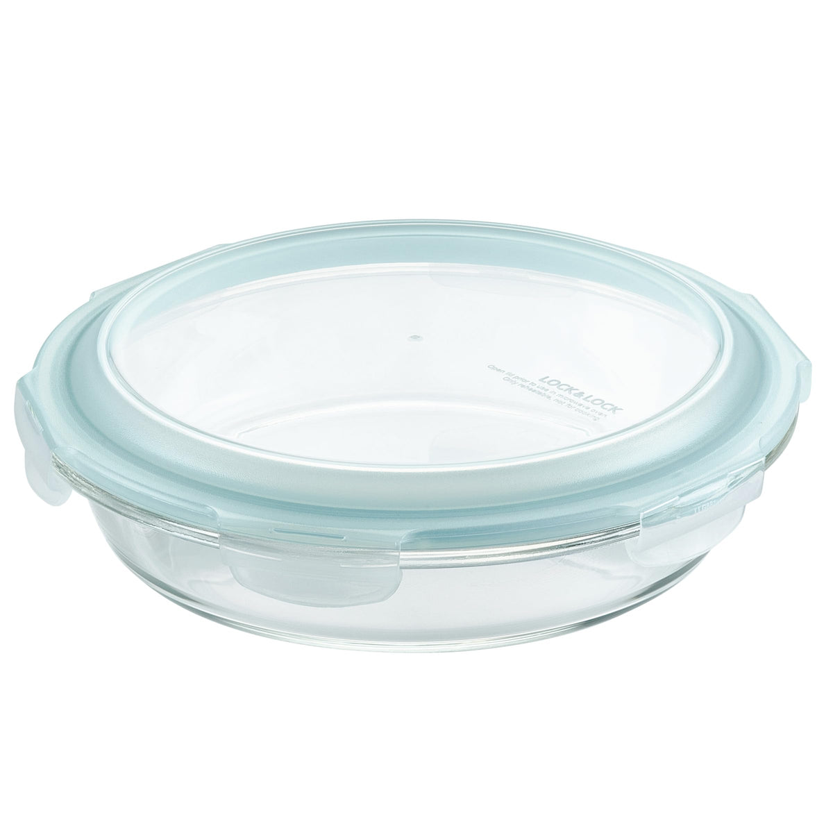 LocknLock Glass Pie Dish with Lid, 9.5 Inch Round, Clear