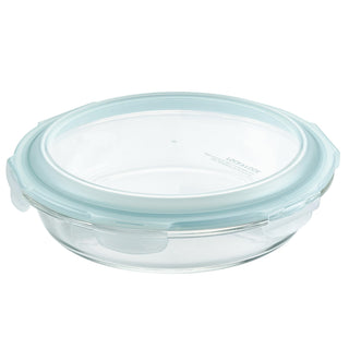 LocknLock Glass Pie Dish with Lid, 9.5 Inch Round, Clear