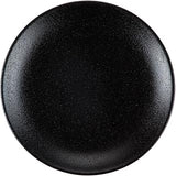 CAC China MOT-R16-BLK Morton Round Plate Lava Glaze Matte Black 10-1/2" Porcelain Round, Color, Set of 12
