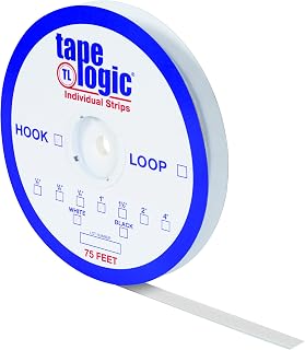Tape Logic 5/8 Inch x 75 Feet, Sticky Back Tape Roll, Hook, White, Multipurpose Use For Classroom, Home and Office - Loop Sold Separately (1 Roll)