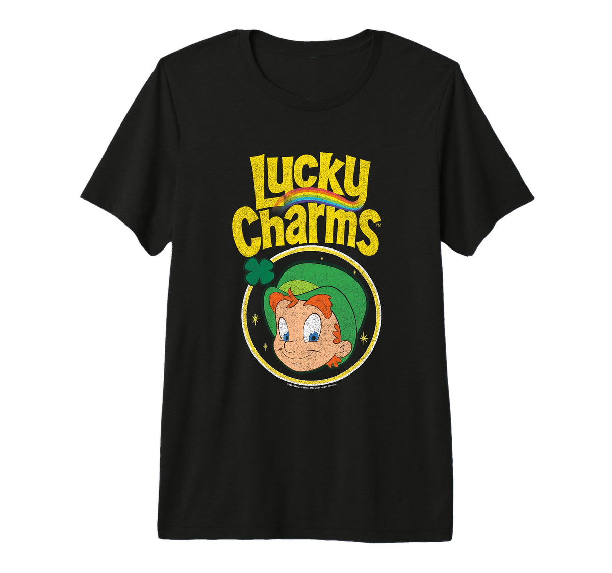 Classic Cereal Icon Premium Tri-blend T-Shirt by Lucky Charms – Polyester, Black, Model T1WG47HW1XR