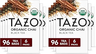 TAZO Organic Chai Black Tea Bags, Chai Tea, 96 Count (Pack of 12)