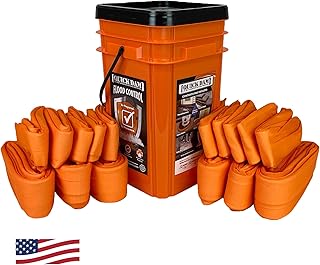 Quick Dam Water Activated Dams, 10-Pack (4ft & 10ft), Orange Bucket